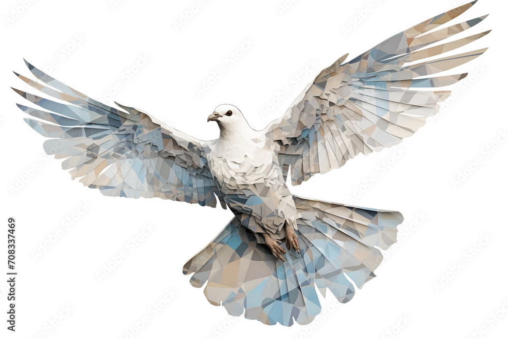 Animal, symbols concept. Abstract dove or pigeon made of maps colorful illustration. Symbol of love and peace Animal, symbols concept. Abstract dove or pigeon made of maps colorful illustration. Symbol of love and peace