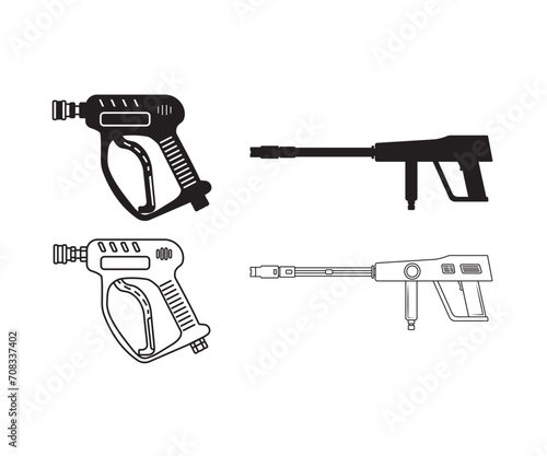 Pressure Washer Gun , Pressure Washing Vector, Pressure Washer Gun Svg, Pressure Washing Logo, Power Washing Gun  silhouette	,outline