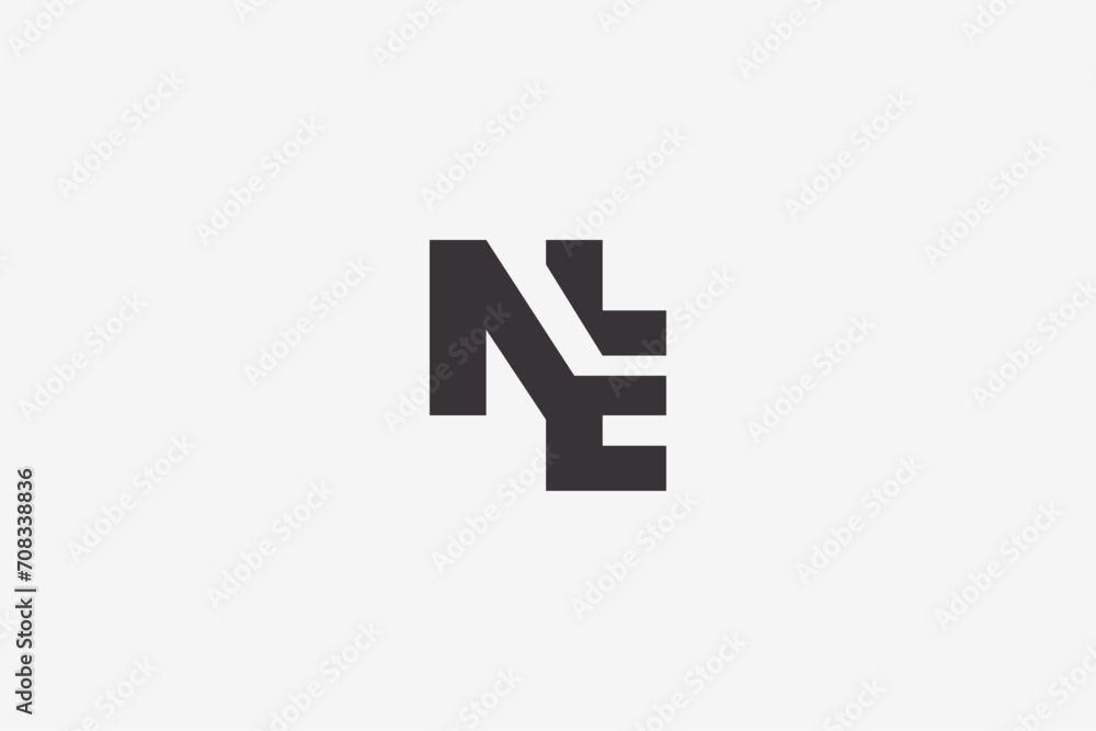 Illustration vector graphic of bold letter NE logo Illustration vector graphic of bold letter NE logo