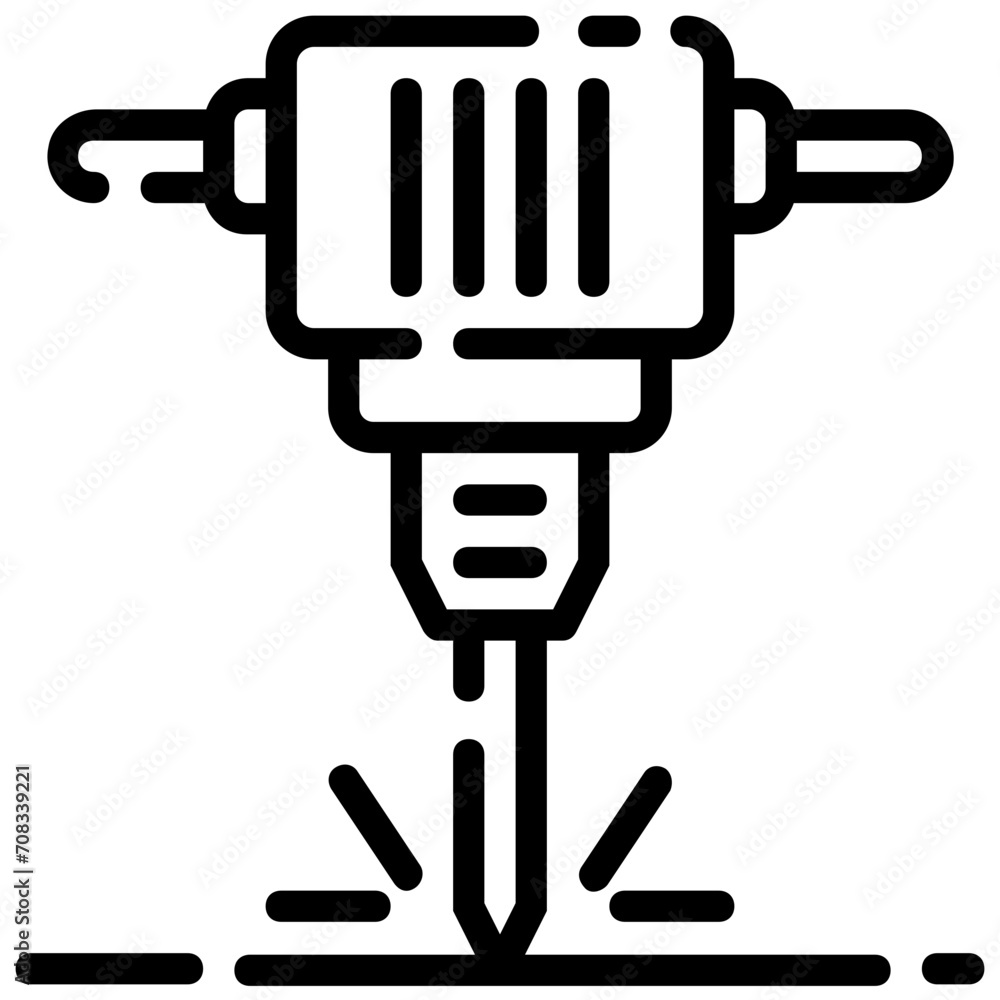jackhammer outline vector icon jackhammer outline vector icon