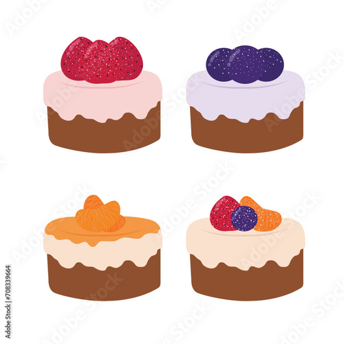 set of mini cheesecakes