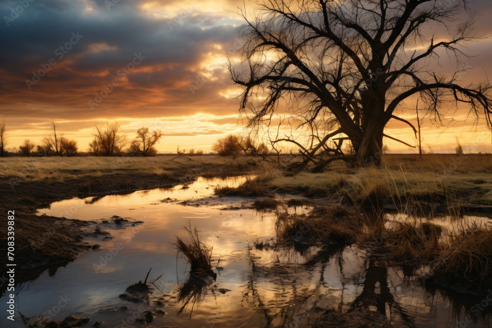 Fototapeta premium Dark and gloomy landscape