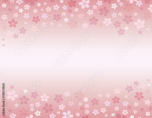 桜の花びらの背景イラスト  ピンクのグラデーション背景