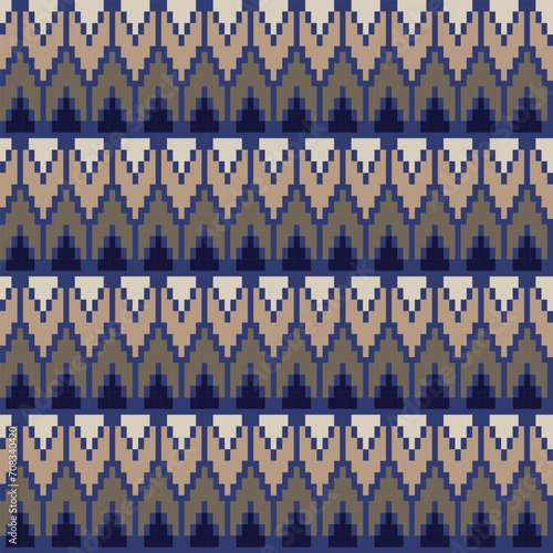 Neutral Colour Argyle Fair Isle Seamless Pattern Design
