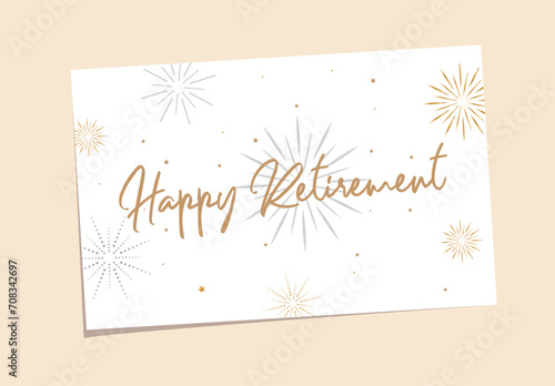 happy retirement card on white background	