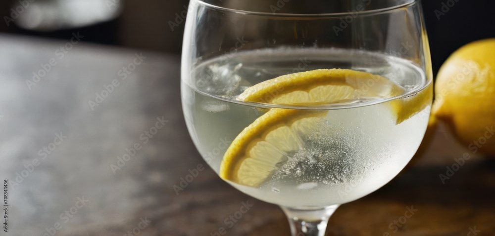 This image features a glass filled with clear liquid, which could be water or another type of drink. A lemon is placed on top of the glass and. This image features a glass filled with clear liquid, which could be water or another type of drink. A lemon is placed on top of the glass and.