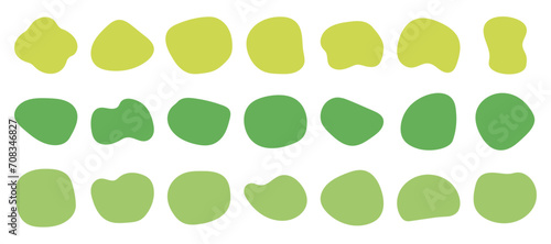 シェイプ 緑 黄緑 抽象的な形 セット