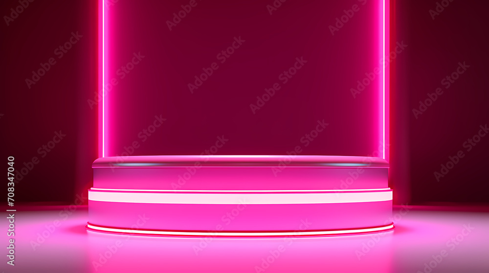 Obraz premium Modern round product advertising podium, booth, stage, product background, promotional event background