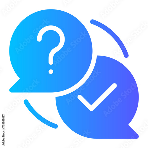 question and answer gradient icon