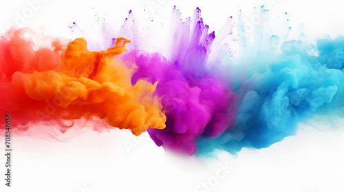 abstract powder splatted background colorful powder on white background © Aura