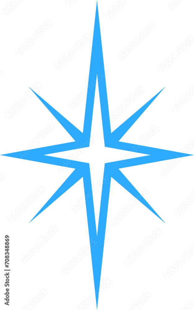 Obraz premium Blue star on white background. Vector illustration.