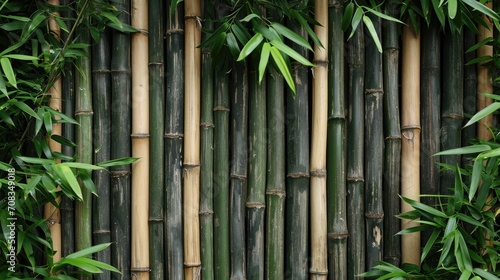 old brown tone green  bamboo plank fence texture for background  bamboo pattern texture background   