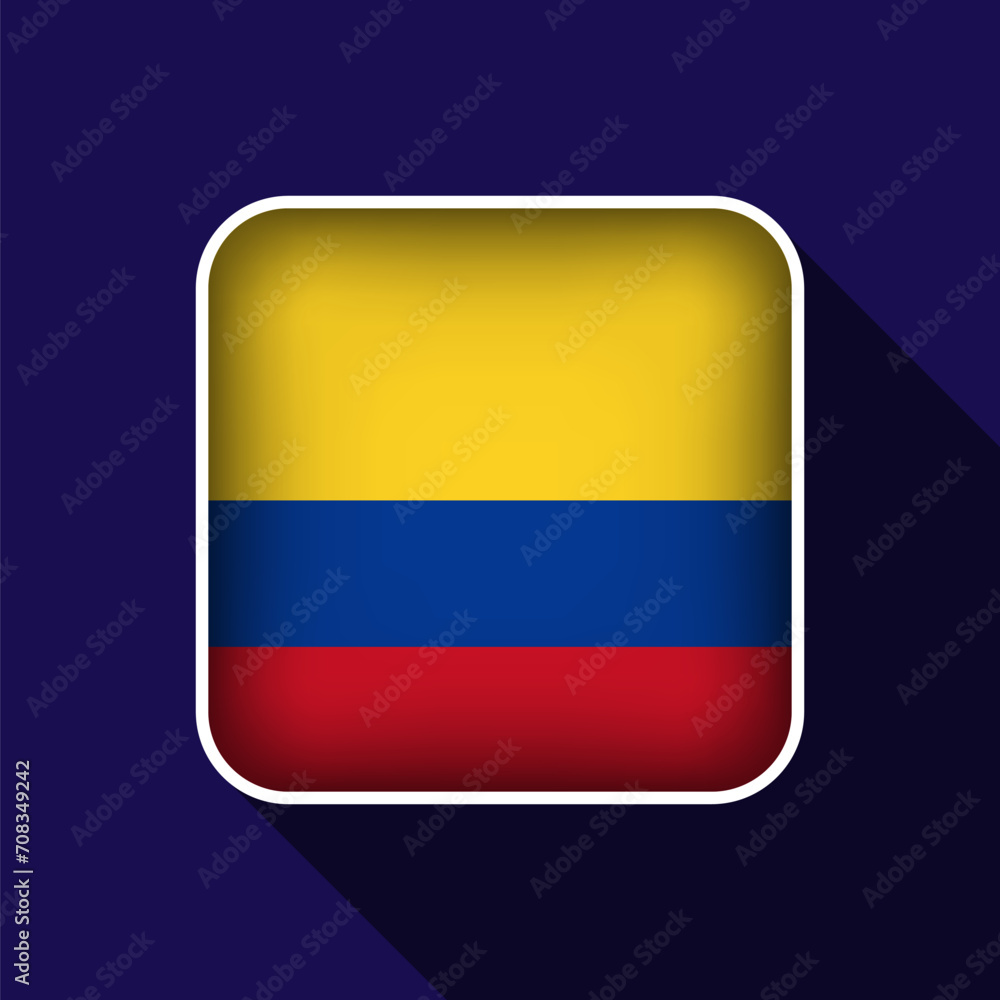 Obraz premium Flat Colombia Flag Background Vector Illustration