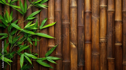 old brown tone green  bamboo plank fence texture for background, bamboo pattern texture background ,  © Planetz
