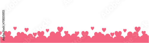 hearts background card banner frame card for valentine and wedding, pink heart love Paper cut decorations for Valentine's day border or frame design