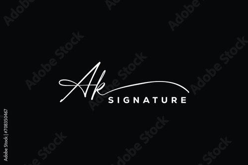 AK initials Handwriting signature logo. AK Hand drawn Calligraphy lettering Vector. AK letter real estate, beauty, photography letter logo design.