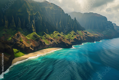 Landscape of Na Pali Coast Kauai Hawaii photo