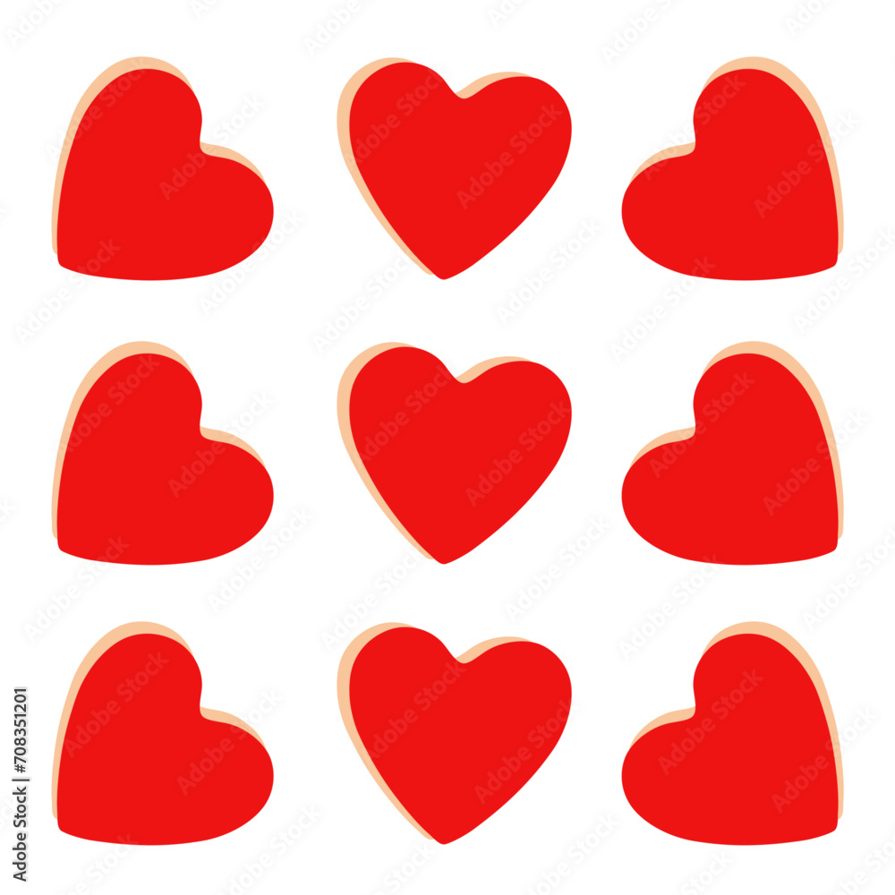 Set of isolate red hearts for Valentine's day and more decorative. Set of isolate red hearts for Valentine's day and more decorative.