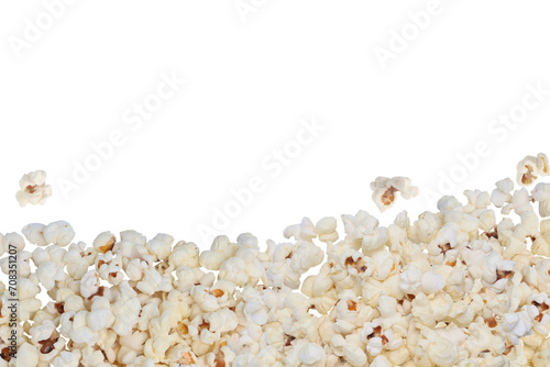 Fresh butter popcorn on transparent background png