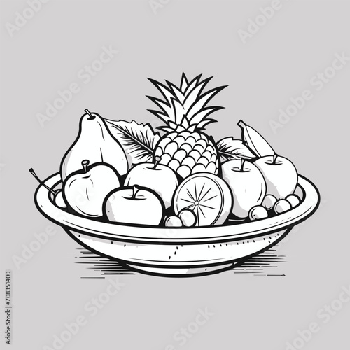 fruit platter side dish icon illistration