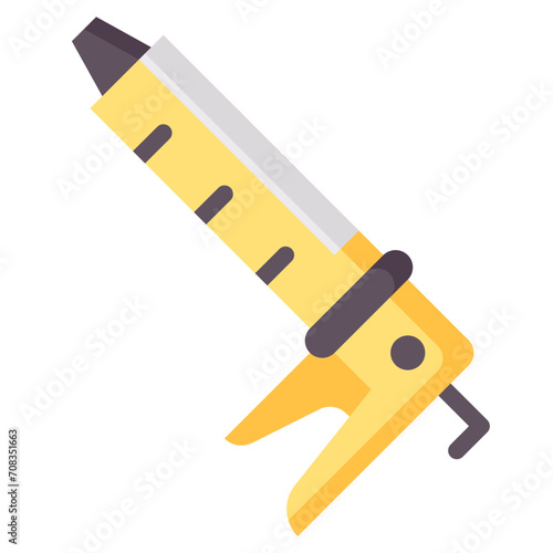 caulk gun flat vector icon