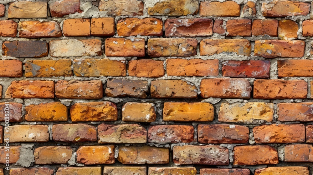 Fototapeta premium Brown brick wall texture background, red brick wall texture background. Brickwork and stonework flooring interior rock old 