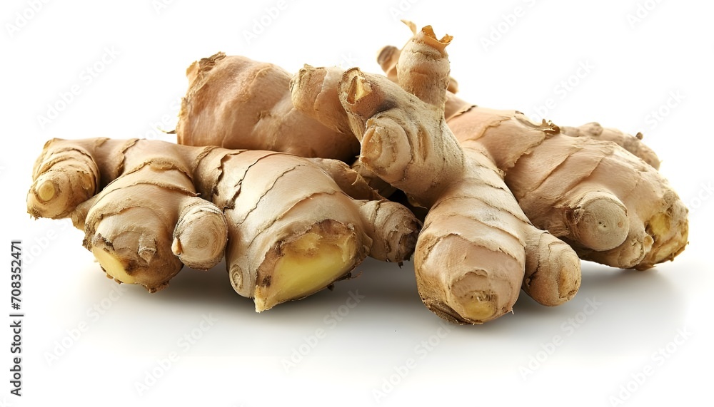 Ginger root on white background Ginger root on white background