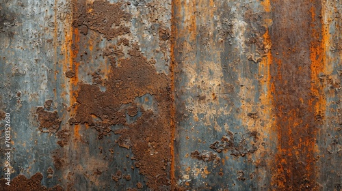 A rusty metal surface with clear signs of corrosion and rust formation. Suitable for backgrounds, textures, industrial concepts, or designs with a weathered aesthetic. photo