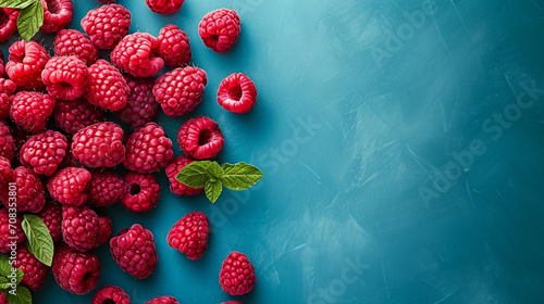 Raspberry banner background. photo