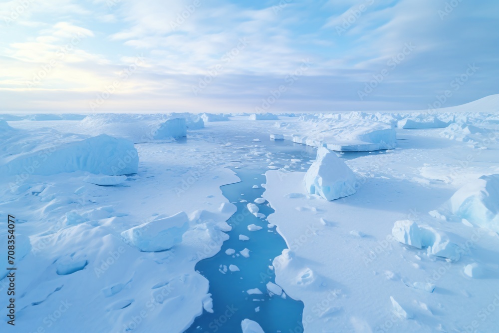 Obraz premium melting ice on the river