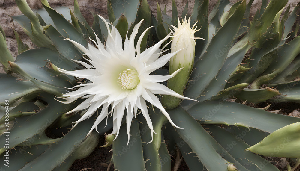 White colored Night-blooming cereus, Princess of the Night flower. White colored Night-blooming cereus, Princess of the Night flower.