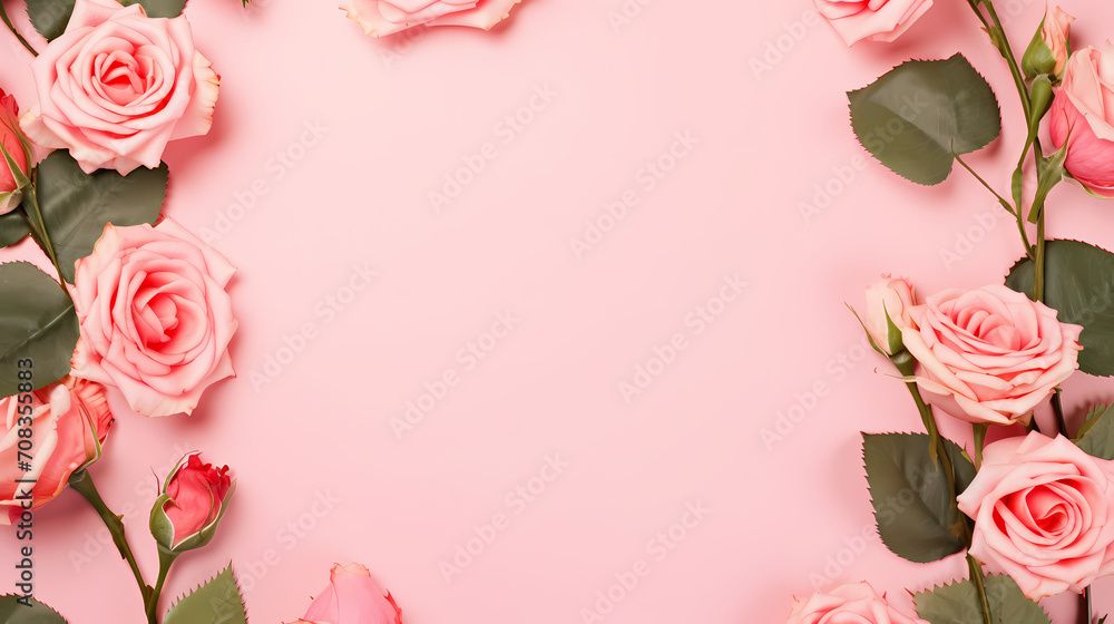 Beautiful pink rose bouquet flowers background, symbol of Valentine's Day, wedding, love