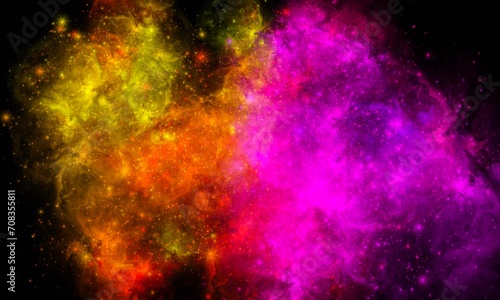 Purple and Yellow Space Galaxy Nebula Background Wallpaper © Niesha