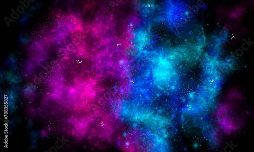 Pink and Blue Space Galaxy Nebula Background Wallpaper © Niesha
