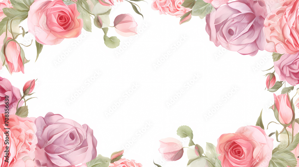 Empty floral frame with copy space for greeting card or invitation design Empty floral frame with copy space for greeting card or invitation design