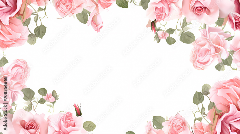 Empty floral frame with copy space for greeting card or invitation design Empty floral frame with copy space for greeting card or invitation design