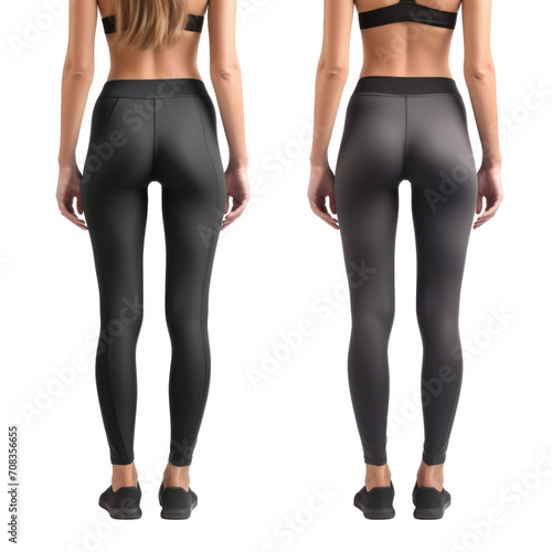 Model wearing stylish black leggings designed for sport and comfort.