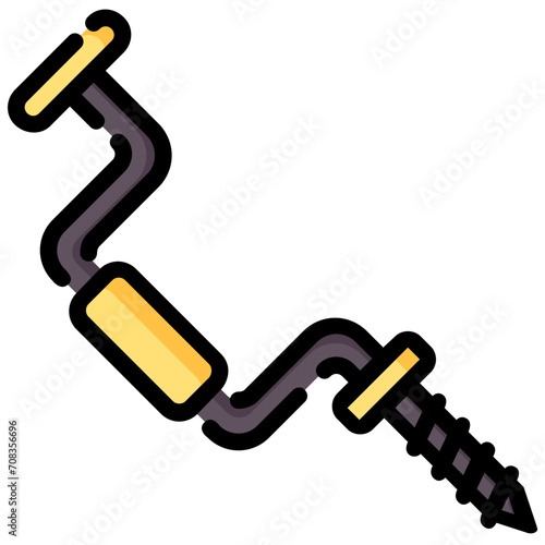 hand drill filled outline vector icon