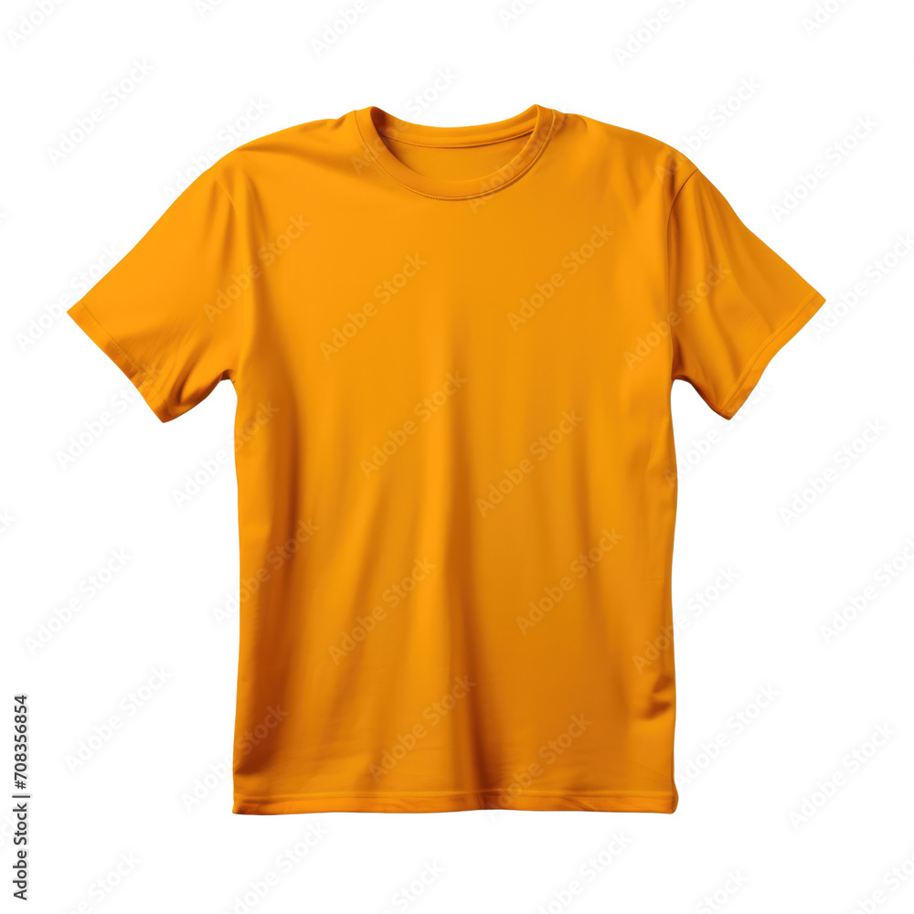 Plain green flat lay T-shirt on a transparent background.
