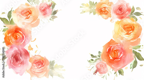 Empty floral frame with copy space for greeting card or invitation design