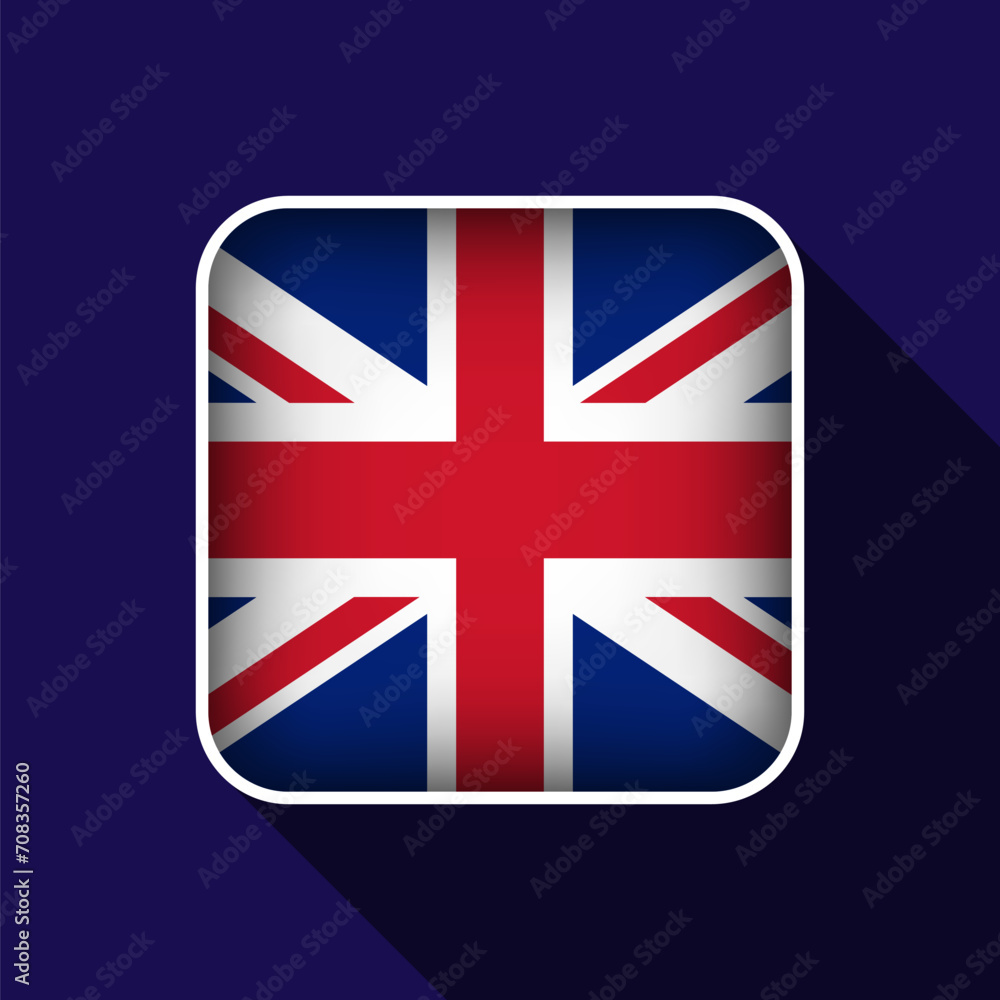 Obraz premium Flat United Kingdom Flag Background Vector Illustration
