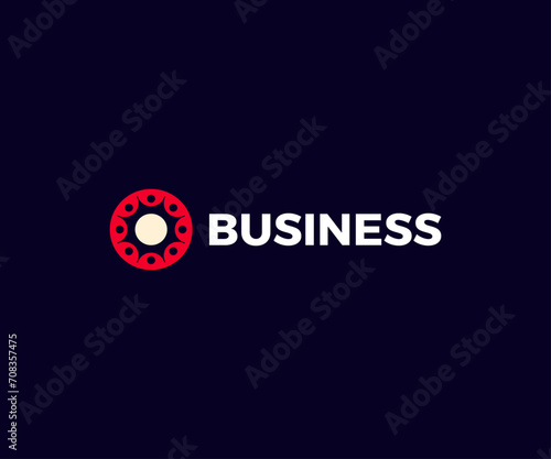 human community logo design, symbol for teamwork, social group, community..