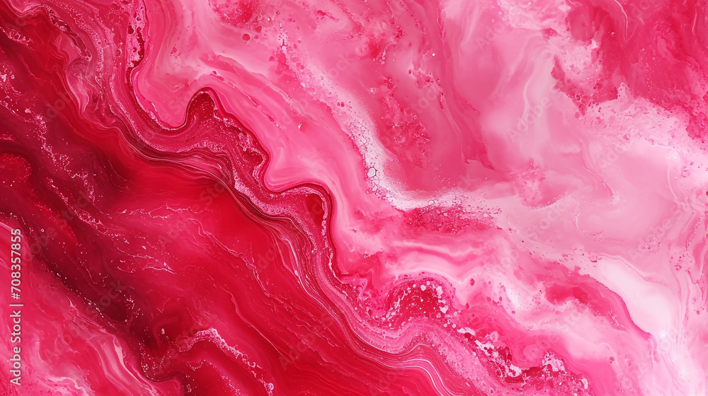 Cherry red & bubblegum pink marble background