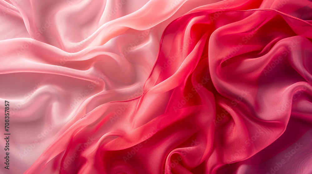 Obraz premium Cherry red & bubblegum pink silk background