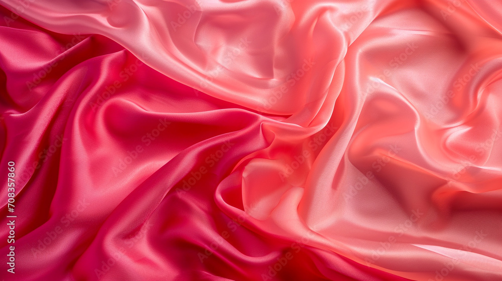 Fototapeta premium Cherry red & bubblegum pink silk background