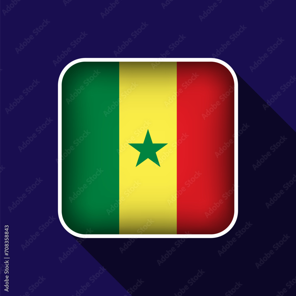 Flat Senegal Flag Background Vector Illustration