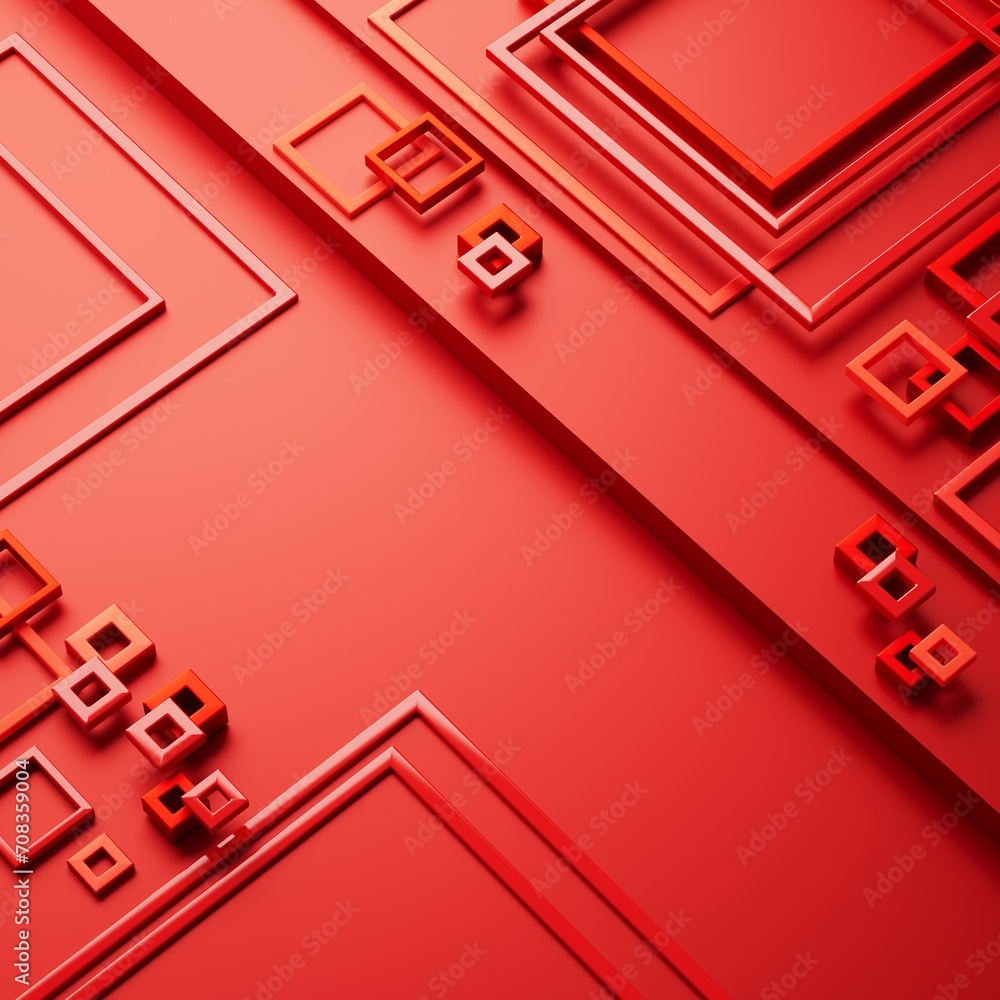 Chinese New Year background. 3D illustration. 3D rendering. red colour design. traditional concept image. object design graphic element. celebrate geometry shape. modern festive digital image holiday Chinese New Year background. 3D illustration. 3D rendering. red colour design. traditional concept image. object design graphic element. celebrate geometry shape. modern festive digital image holiday