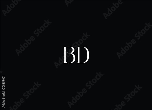 Logo Monogram Slash concept with Modern designs template letter BD