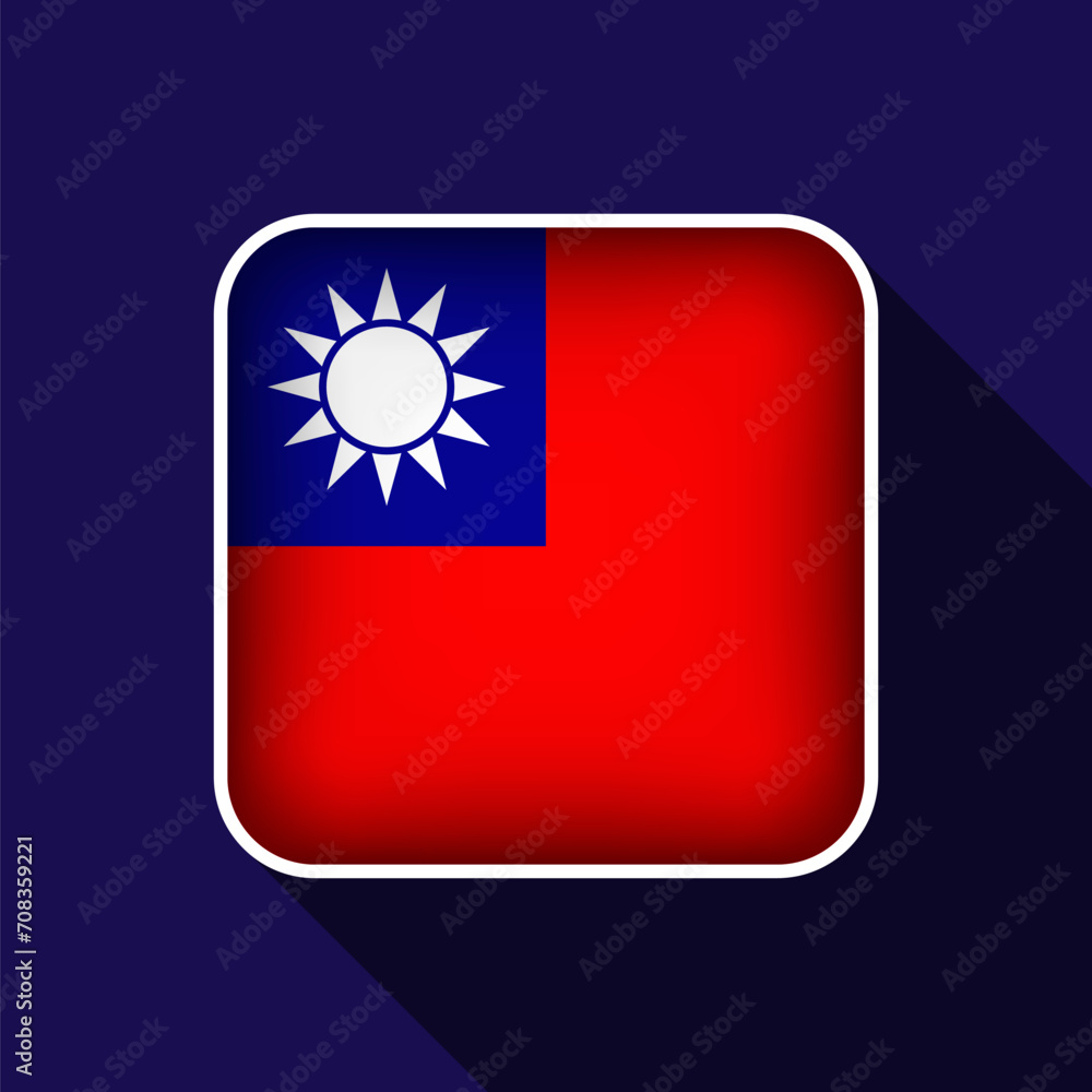 Flat Taiwan Flag Background Vector Illustration