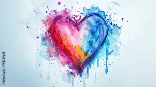 Valentine Delight Sparkling Hearts Background  Watercolor illustration heart backgr ound  generative AI